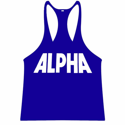 ALPHA Singlet Racerback - Blue/White - Flexz Fitness