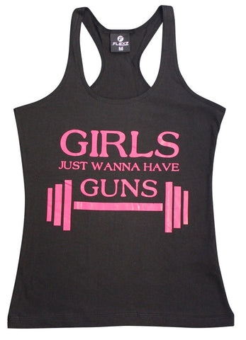 Girls just wanna have Guns Womens Tank Top - Comfortable racerback to wear at Gym, Yoga, workout and crossfit - Flexz Fitness - 1