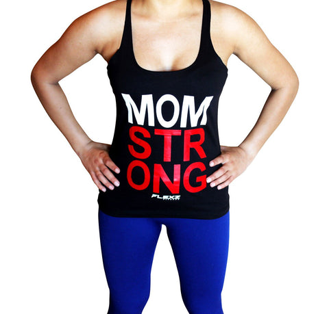 Mom Strong Womens Tank Top - Comfortable racerback to wear at Gym, Yoga, workout and crossfit - Flexz Fitness - 2