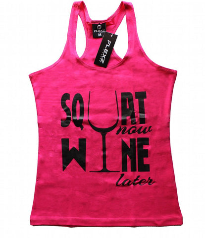 Squat Now Wine Later Womens Tank Top - Flexz Fitness - 1