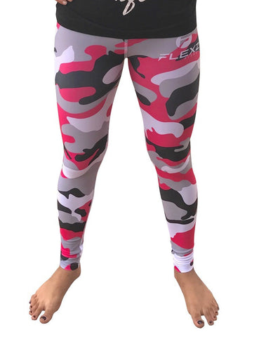 Women's Pink Leggings Camo Zebra Print Pant For Yoga, Working Out And Sports - Flexz Fitness - 6