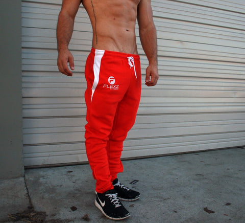 Gym Shark Fitted Sweatpants Bodybuilding - Red - Flexz Fitness - 2