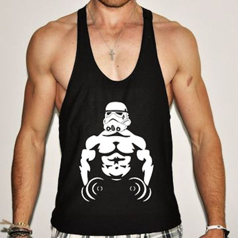Stormtrooper Singlet Stringer Gym Bodybuilding Star Wars Y-Back Racerback Golds - Flexz Fitness - 1