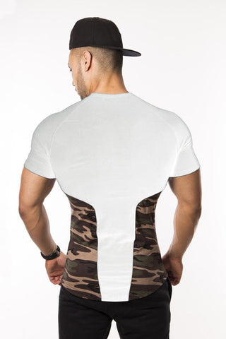 Camo Muscle T-Shirt Fitted Lightweight Snug Slim Fit Gym Workout Soft Stretch Moisture Dri-Fit - Flexz Fitness - 5