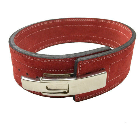 Powerlifting Lever Buckle 10mm Belt - Red - Flexz Fitness - 1