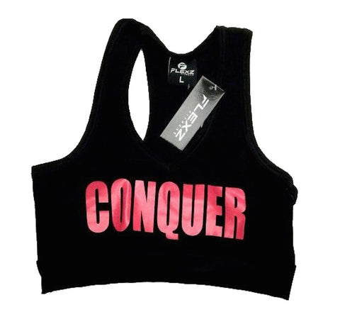 Conquer Sports Bra - Black/Pink - Flexz Fitness