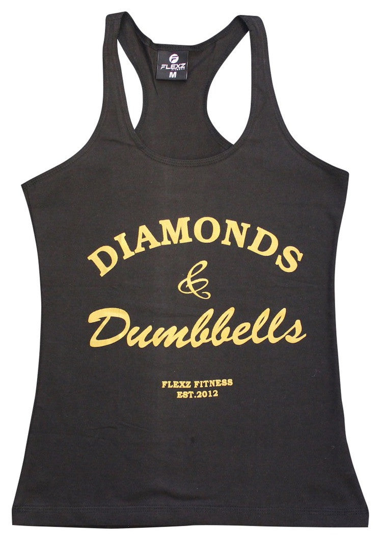Diamonds and Dumbbells Womens Tank Top - Comfortable racerback to wear