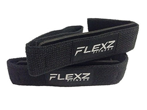 Lifting Grip Non-Slip Straps - Black/White - Flexz Fitness