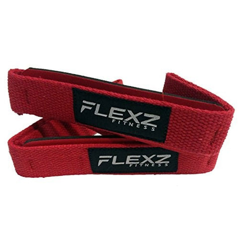 Lifting Grip Non-Slip Straps - Red/White - Flexz Fitness