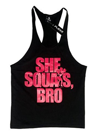 She Squats Bro Singlet - Black - Flexz Fitness