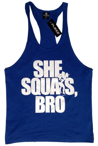 She Squats Bro Singlet - Blue - Flexz Fitness