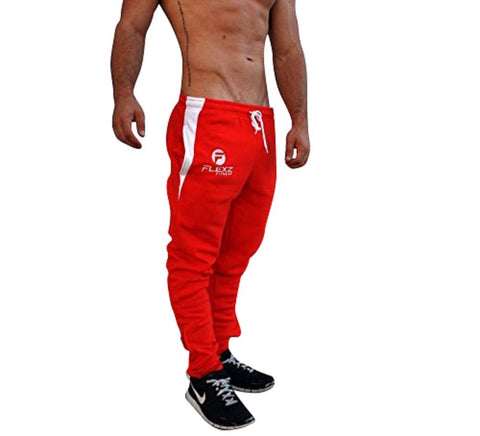 Gym Shark Fitted Sweatpants Bodybuilding - Red - Flexz Fitness - 1