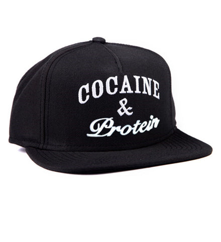 Snapback Hat Cap Cocaine And Protein Flatbrim Unisex - Flexz Fitness - 1
