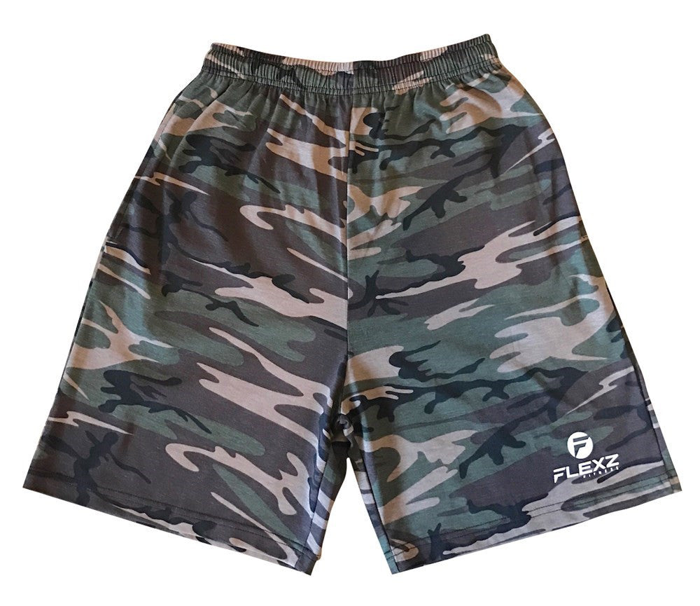 Men's Camo Cotton Shorts For Basketball Sports Gym Workout Running
