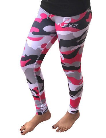 Women's Pink Leggings Camo Zebra Print Pant For Yoga, Working Out And Sports - Flexz Fitness - 7