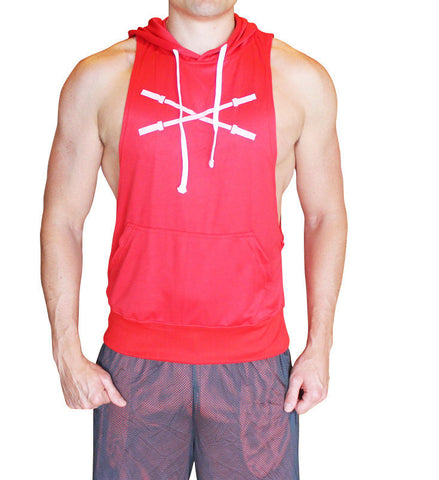 Sleeveless Muscle Hoodie - Red - Flexz Fitness - 2