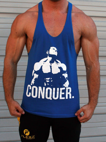 Conquer Singlet Racerback - Blue - Flexz Fitness - 2