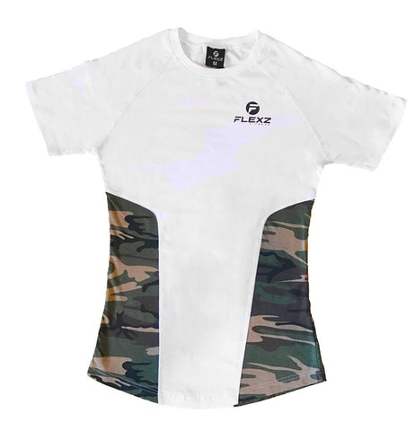 Camo Muscle T-Shirt Fitted Lightweight Snug Slim Fit Gym Workout Soft Stretch Moisture Dri-Fit