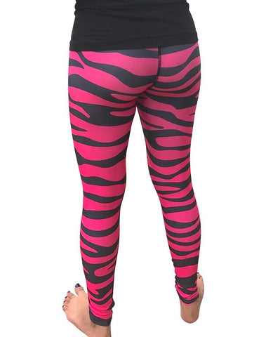 Women's Pink Leggings Camo Zebra Print Pant For Yoga, Working Out And Sports - Flexz Fitness - 3